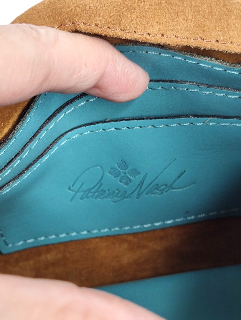 Patricia Nash Turquoise Leather Crossbody Wallet Bag | 100% Leather - Picture 4 of 16